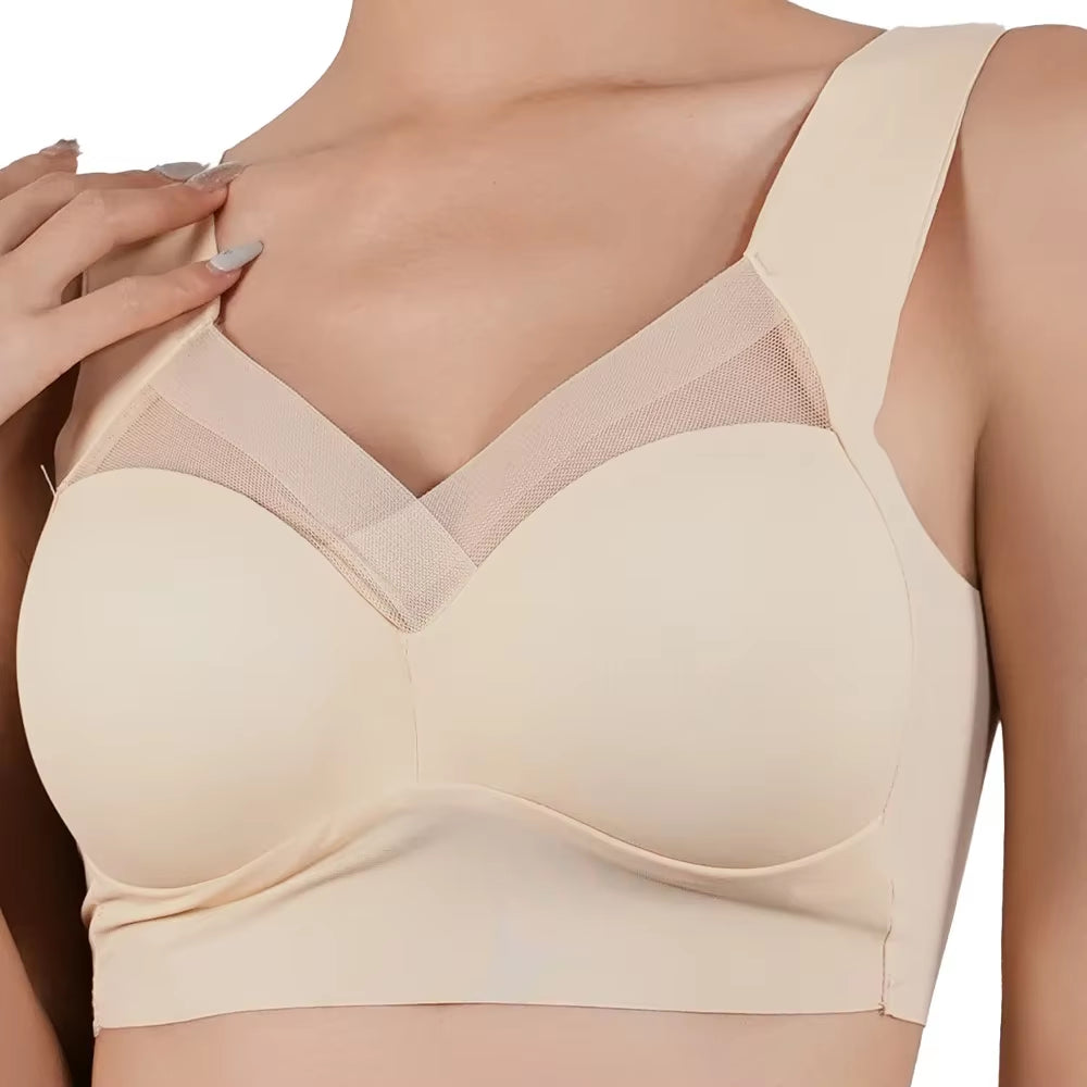 Women Push up Bra Sexy Bras Sports Brassiere Lace Splicing Pespective Bralette V Neck Intimates Lingerie Large Size Fitness Vest